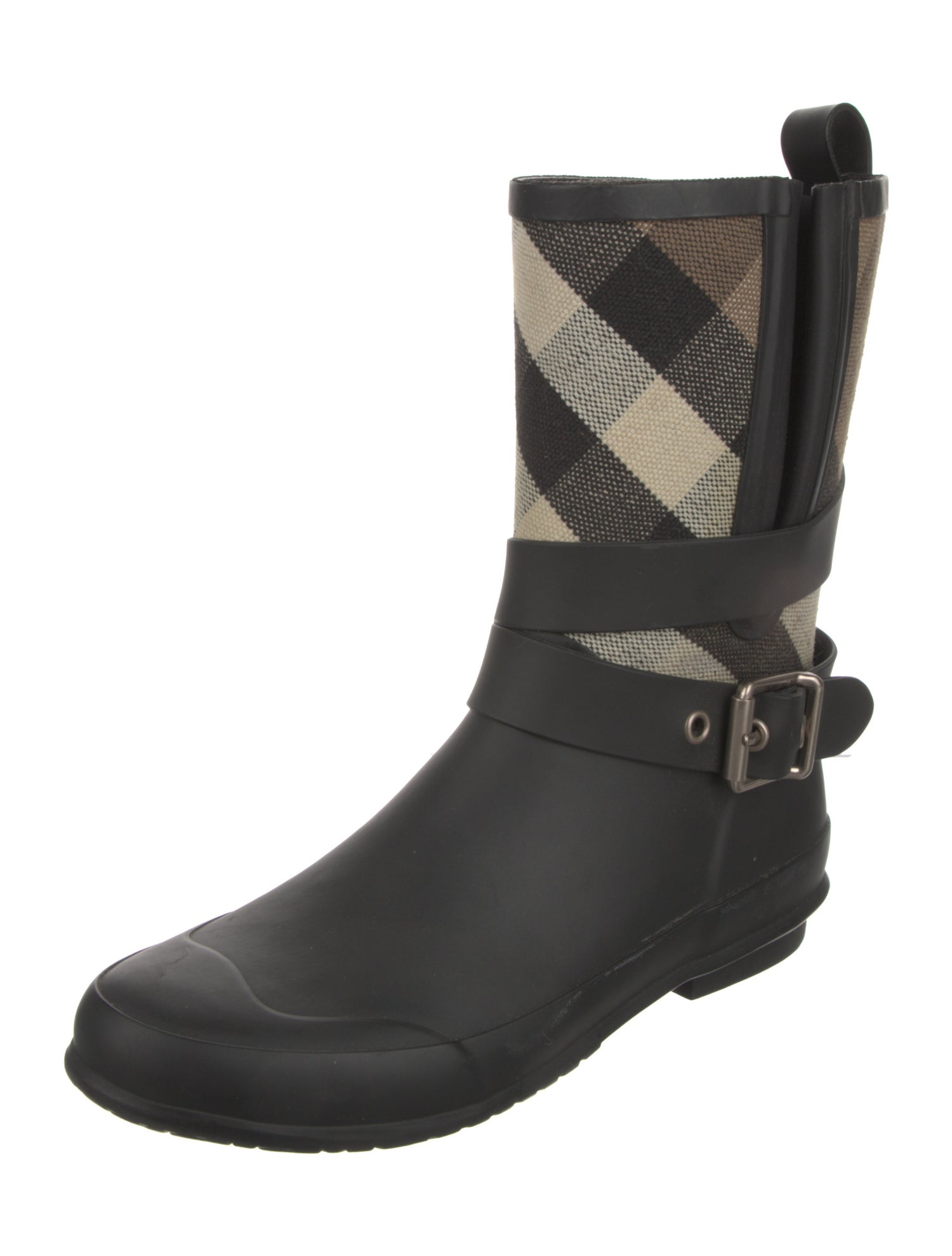Burberry Nova Check Pattern Rubber Rain Boots