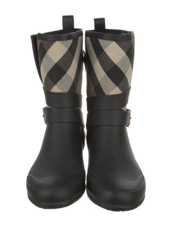 Burberry Nova Check Pattern Rubber Rain Boots