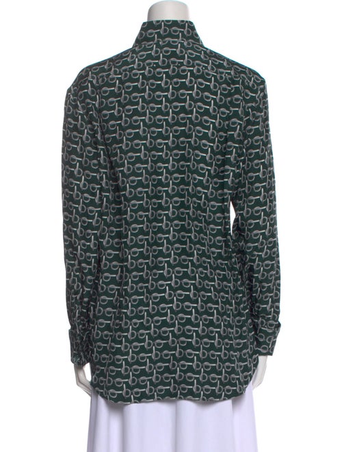 Burberry Silk Printed Button-Up Top