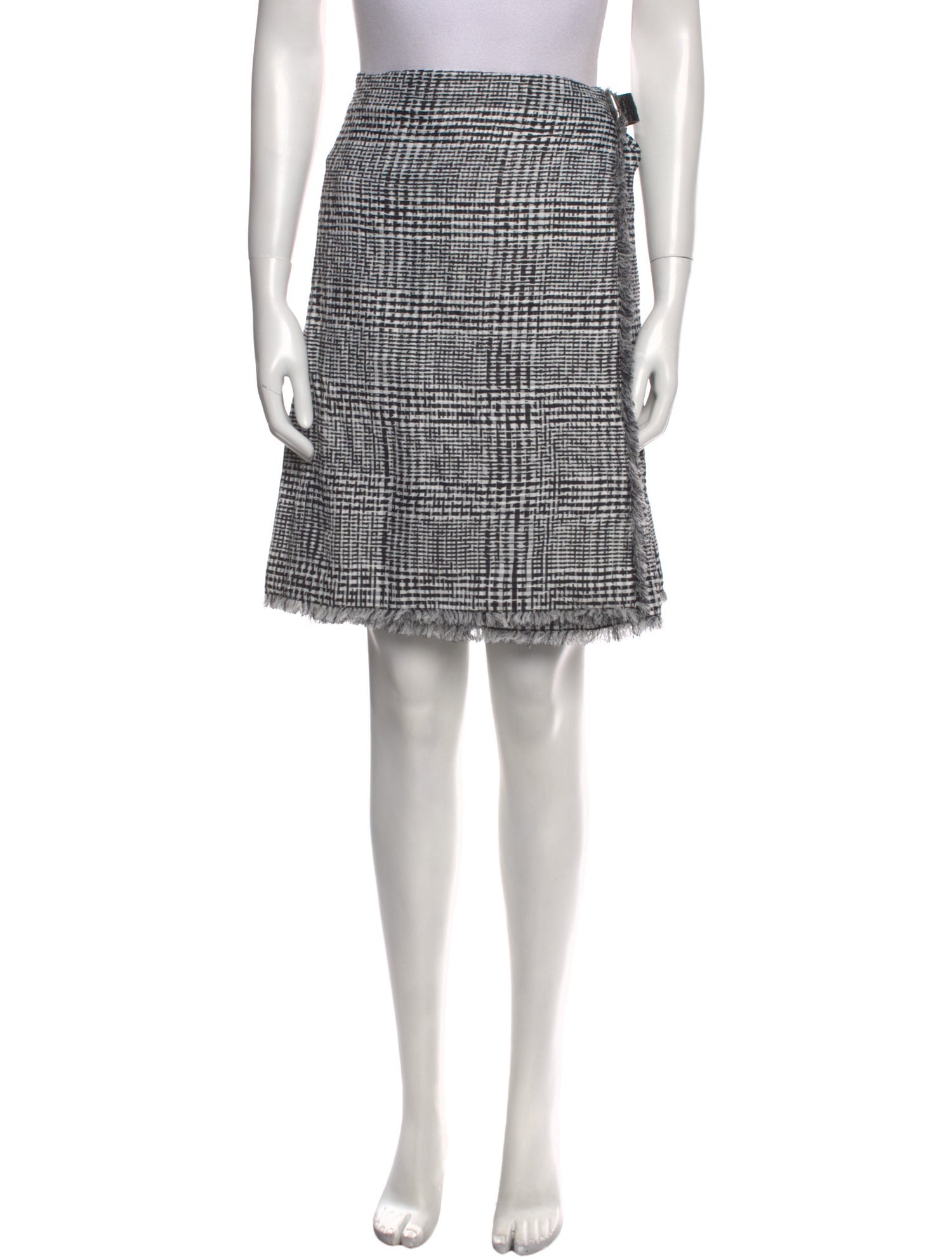 Burberry Tweed Pattern Knee-Length Skirt
