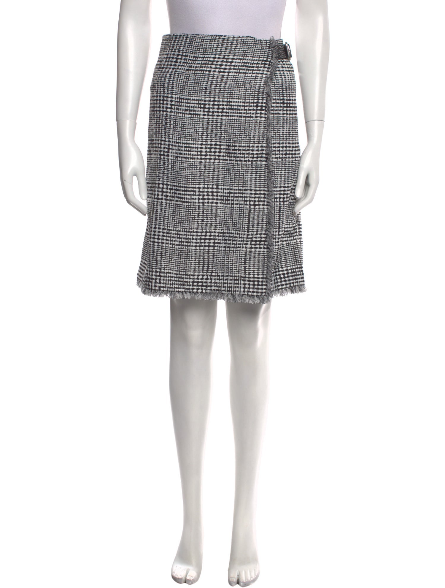 Burberry Tweed Pattern Knee-Length Skirt
