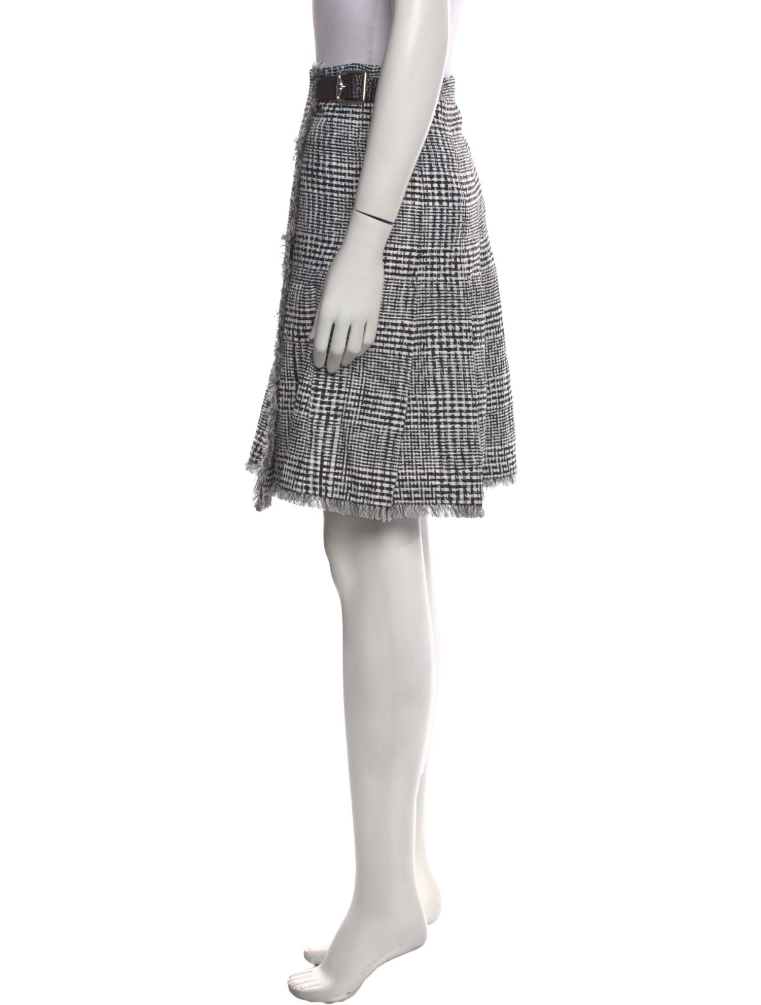 Burberry Tweed Pattern Knee-Length Skirt