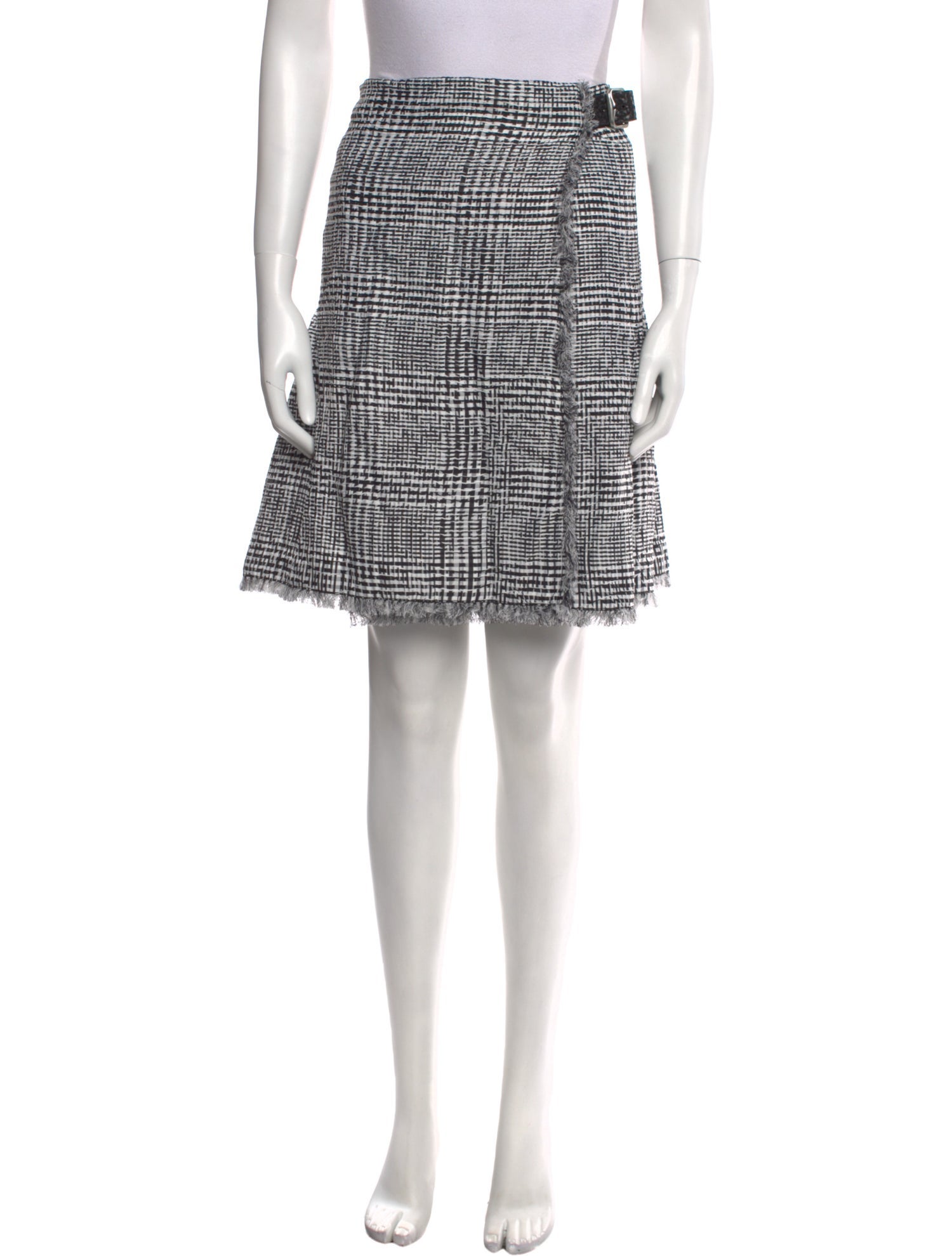 Burberry Tweed Pattern Knee-Length Skirt