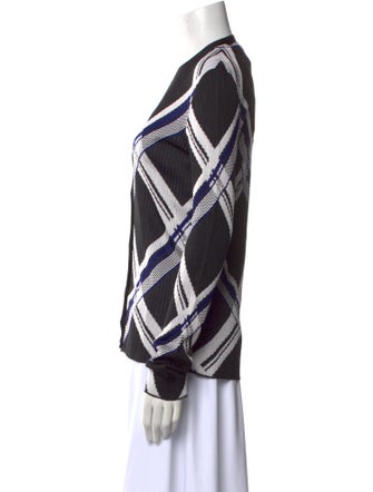 Burberry Silk Plaid Print Sweater