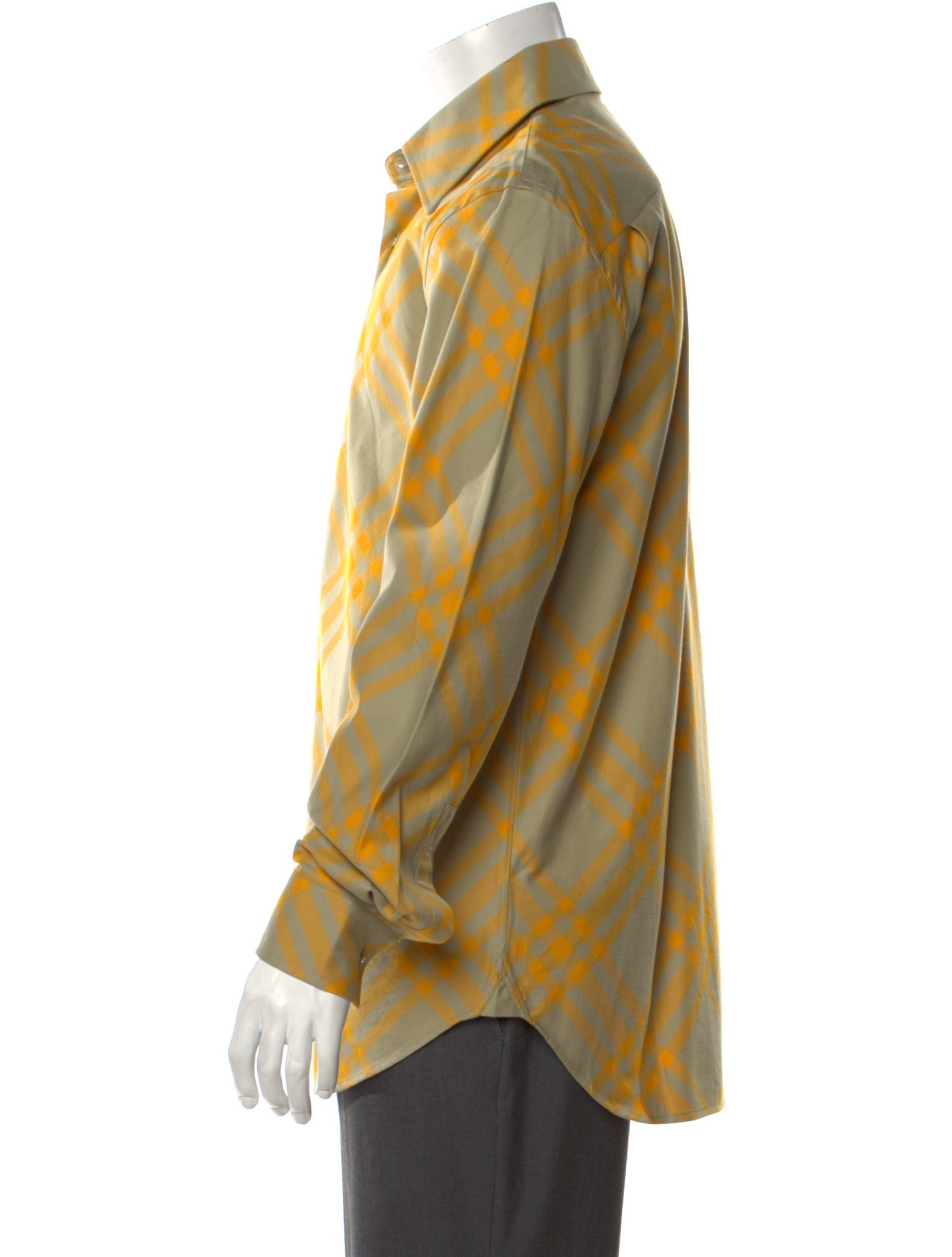 Burberry Plaid Print Long Sleeve Shirt