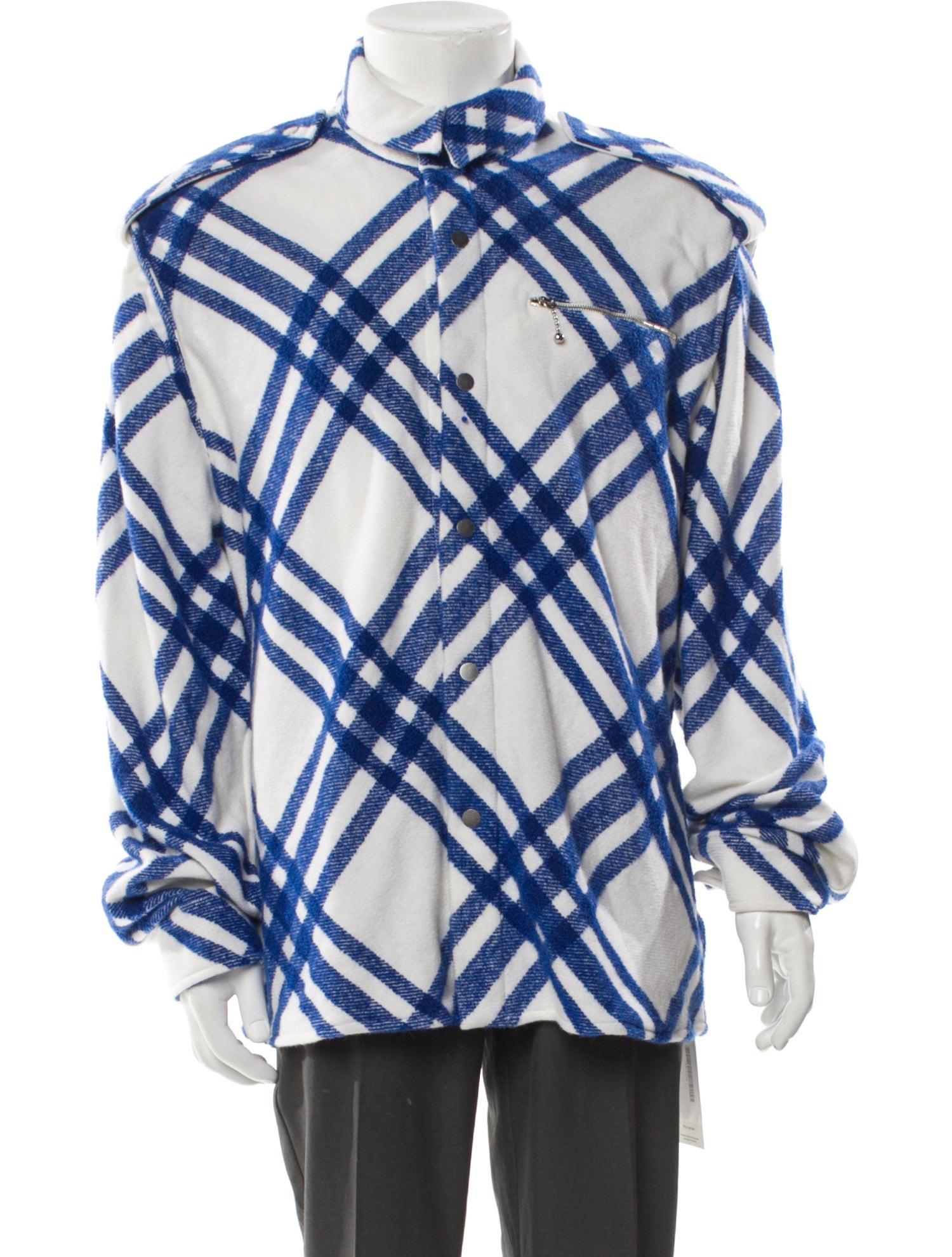 Burberry Wool Plaid Print Shirt w/ Tags