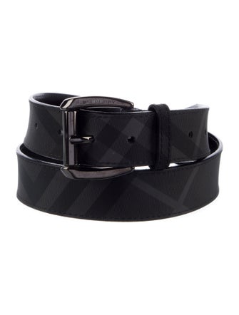 Burberry Smoked Check Pattern Leather Belt