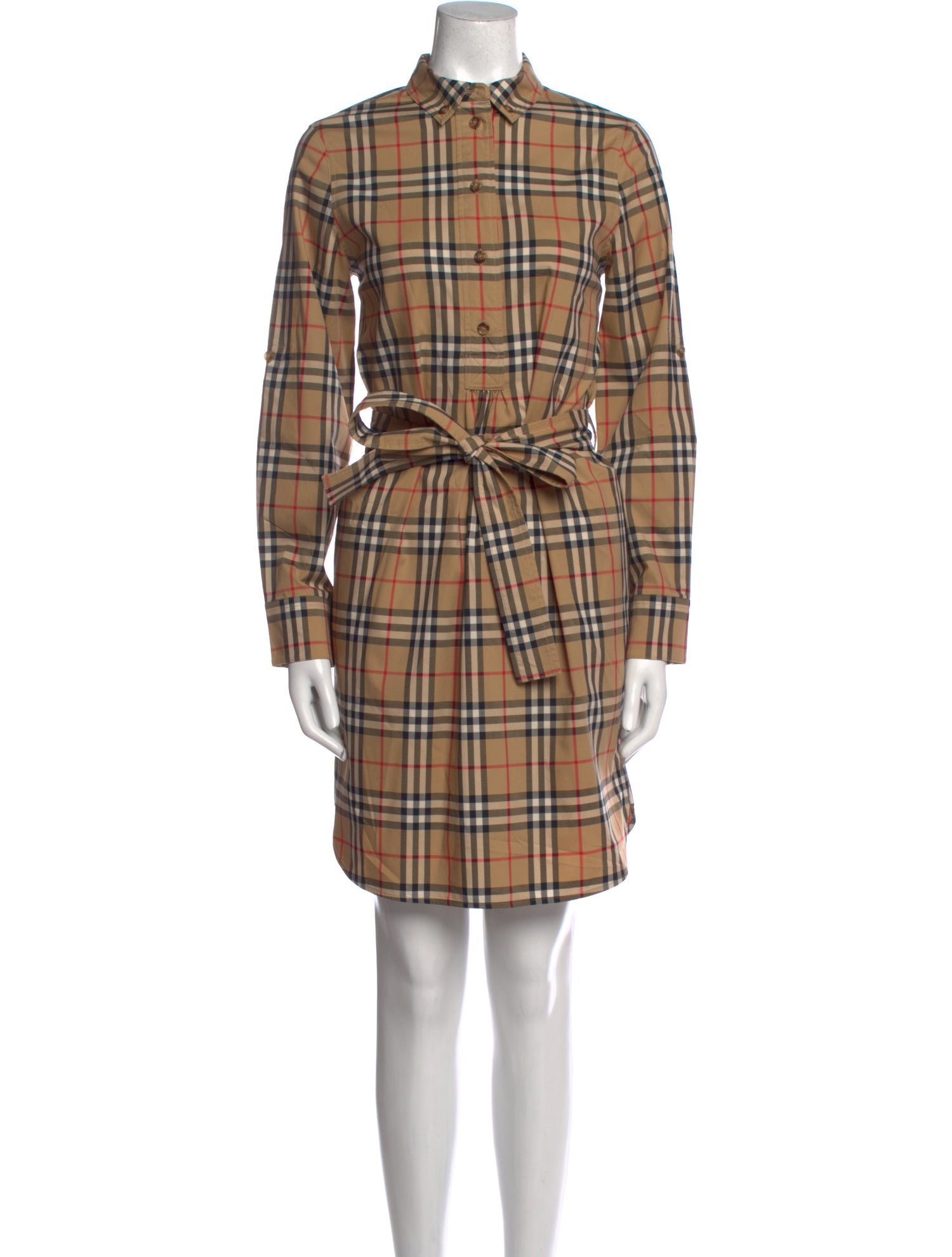 Burberry Plaid Print Knee-Length Dress