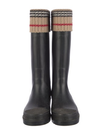 Burberry London Nova Check Pattern Rubber Rain Boots