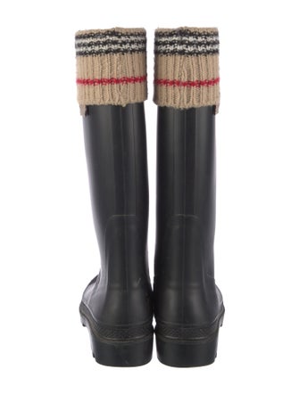 Burberry London Nova Check Pattern Rubber Rain Boots