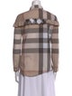Burberry Plaid Print Long Sleeve Button-Up Top