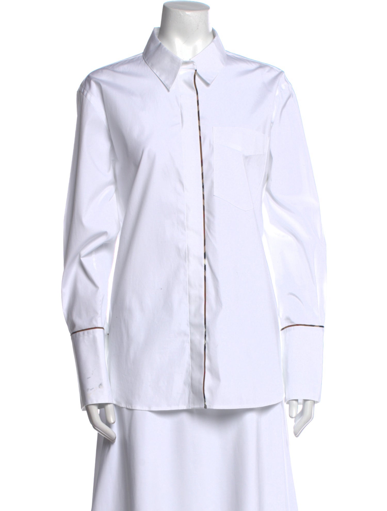 Burberry Long Sleeve Button-Up Top