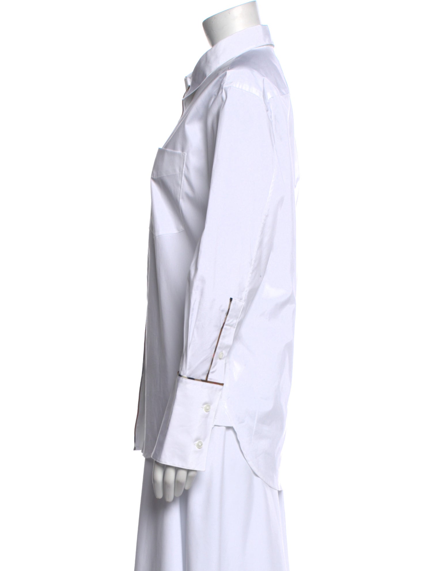 Burberry Long Sleeve Button-Up Top