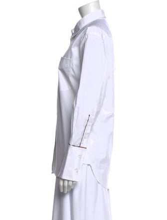 Burberry Long Sleeve Button-Up Top