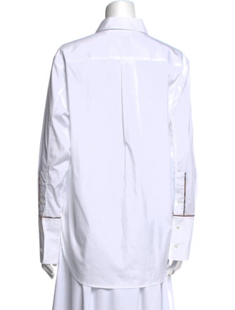 Burberry Long Sleeve Button-Up Top