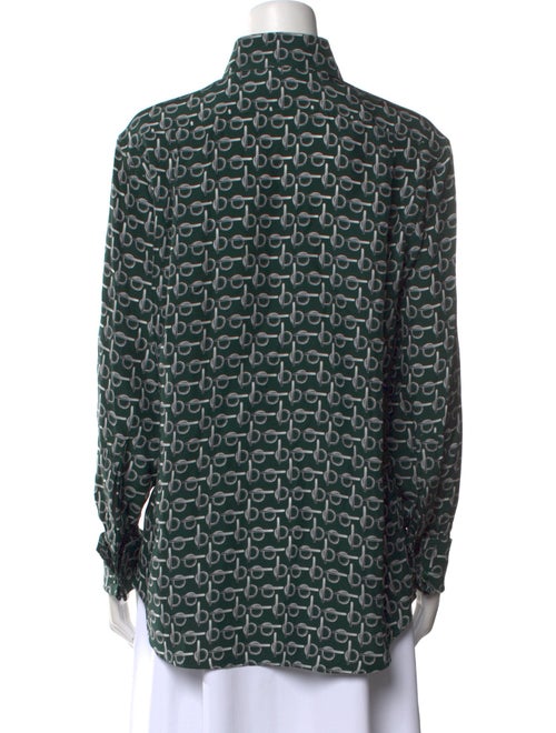 Burberry Silk Printed Button-Up Top