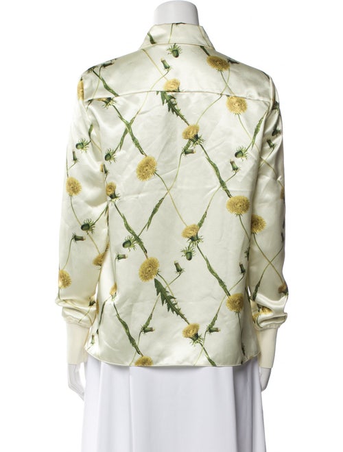 Burberry Printed Long Sleeve Button-Up Top