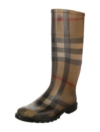 Burberry Nova Check Pattern Rubber Rain Boots