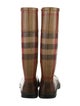 Burberry Nova Check Pattern Rubber Rain Boots