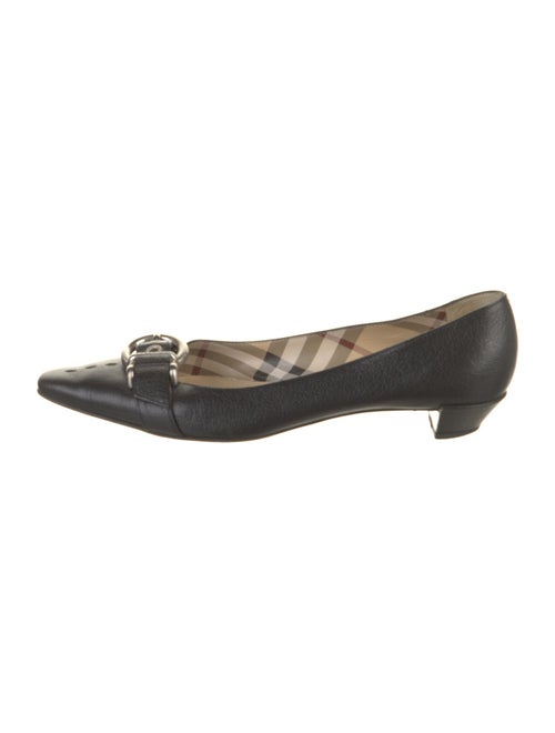 Burberry Nova Check Pattern Leather Ballet Flats