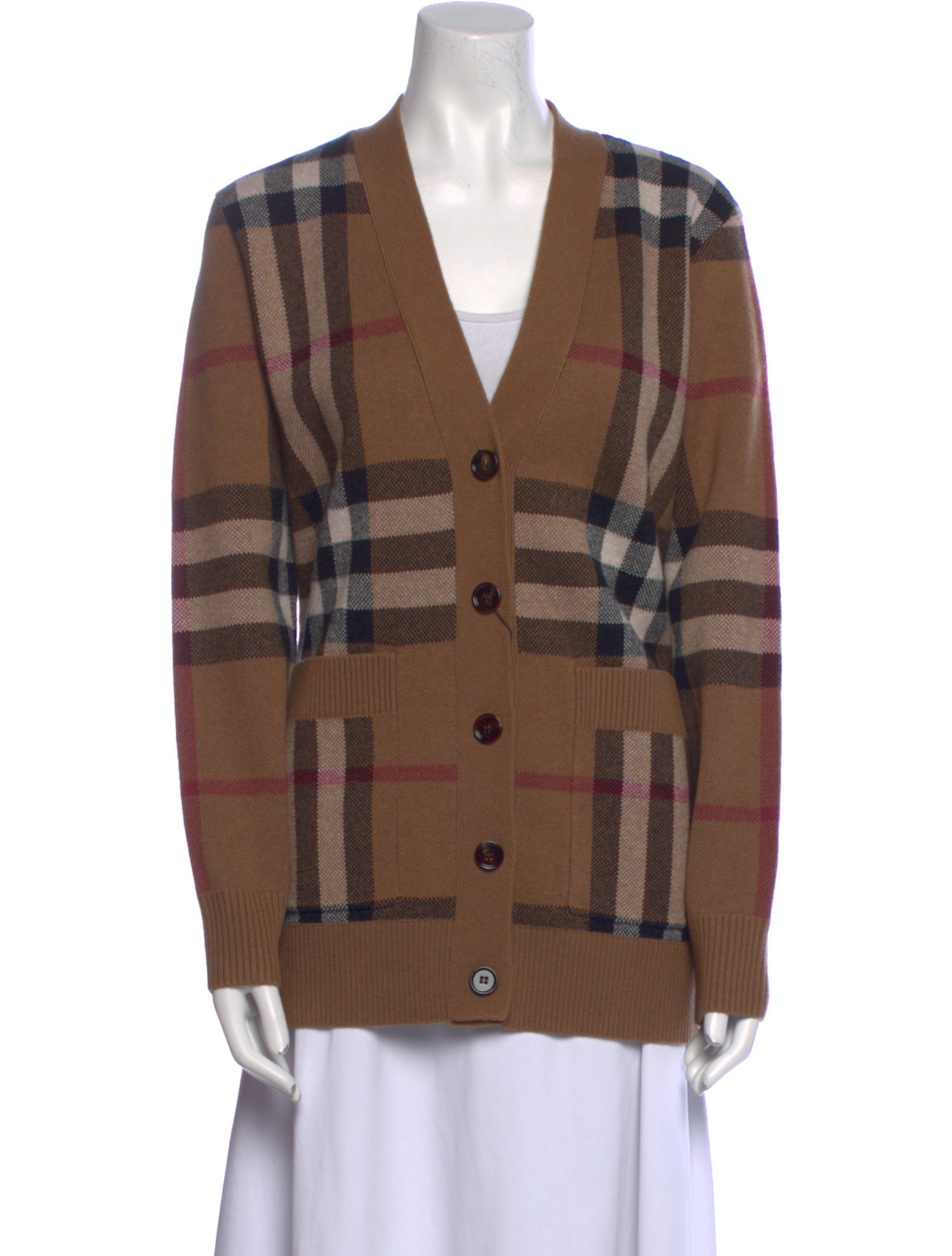 Burberry Wool Plaid Print Sweater w/ Tags
