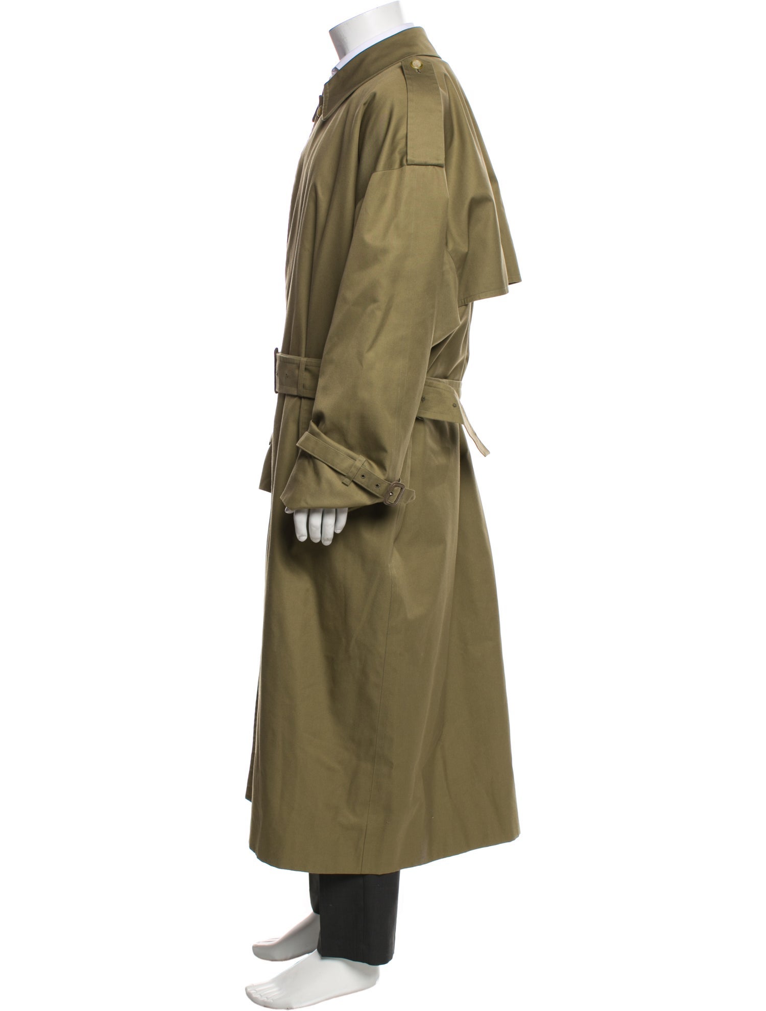 Burberry House Check Pattern Wool Trench Coat