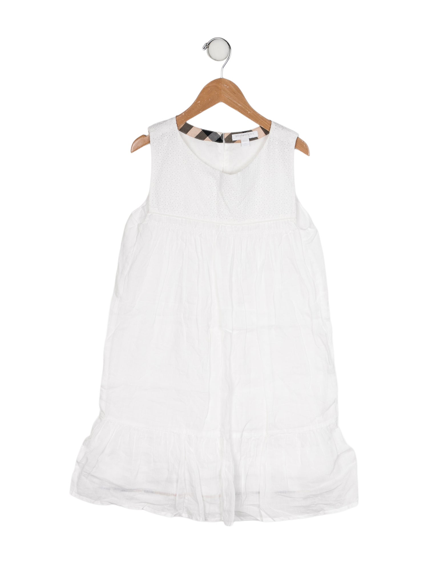 Burberry Girls' Eyelet Accent Sleeveless Dress