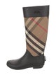 Burberry House Check Pattern Rubber Rain Boots