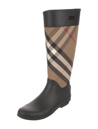 Burberry House Check Pattern Rubber Rain Boots