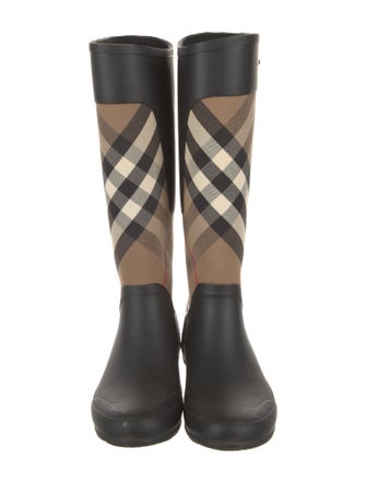 Burberry House Check Pattern Rubber Rain Boots