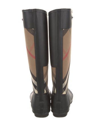 Burberry House Check Pattern Rubber Rain Boots