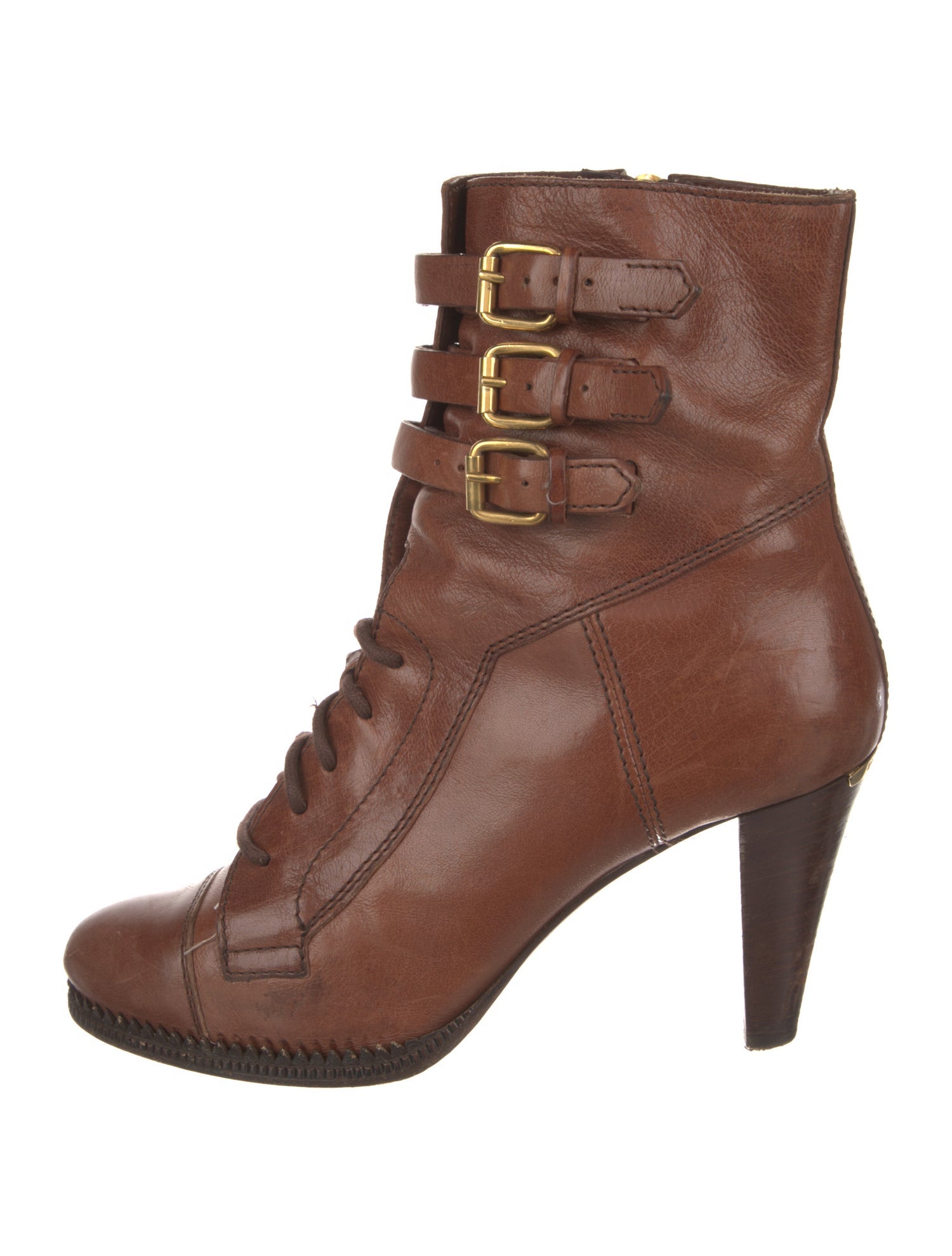 Burberry Leather Lace-Up Boots