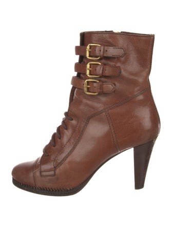 Burberry Leather Lace-Up Boots