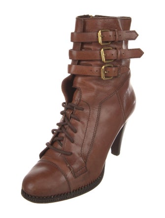 Burberry Leather Lace-Up Boots