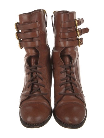 Burberry Leather Lace-Up Boots