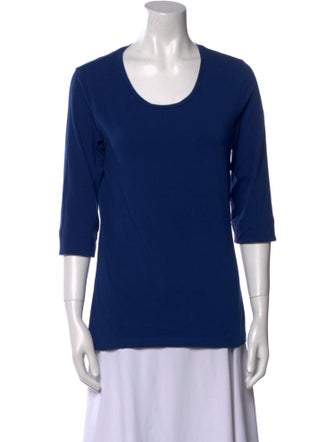 Burberry Scoop Neck Three-Quarter Sleeve T-Shirt