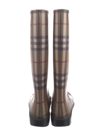 Burberry Haymarket Check Pattern Rubber Rain Boots