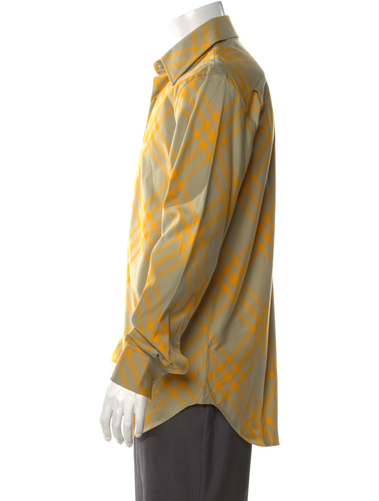 Burberry Plaid Print Long Sleeve Shirt