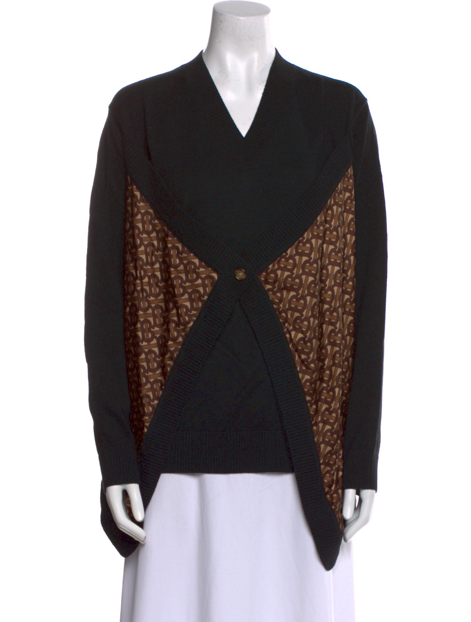 Burberry Merino Wool Colorblock Pattern Sweater