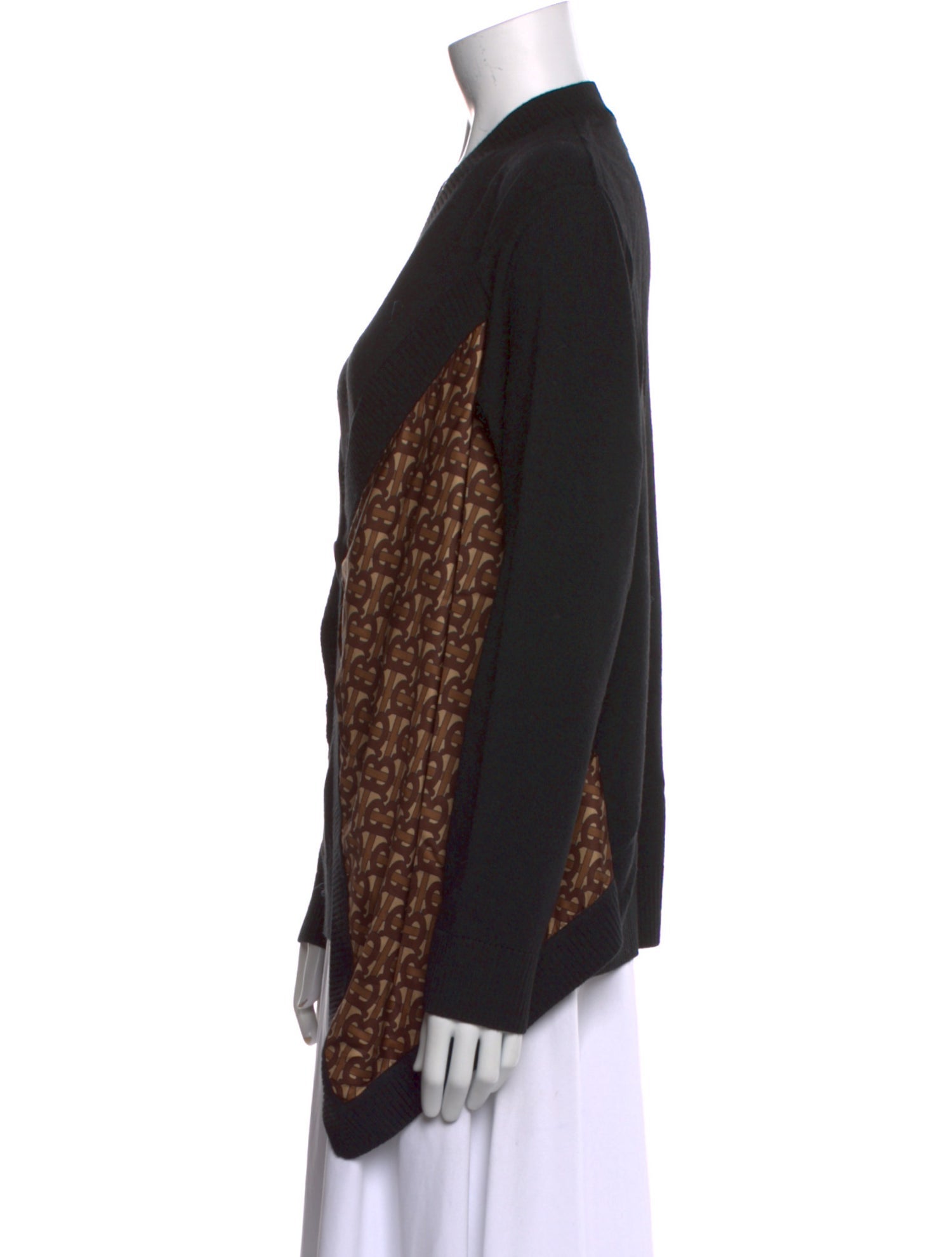 Burberry Merino Wool Colorblock Pattern Sweater