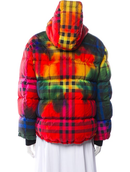 Burberry Plaid Print Down Jacket