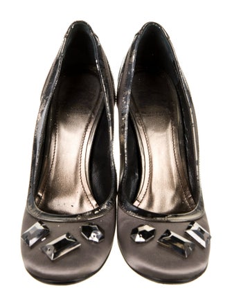 Burberry Satin Crystal Embellishments Pumps