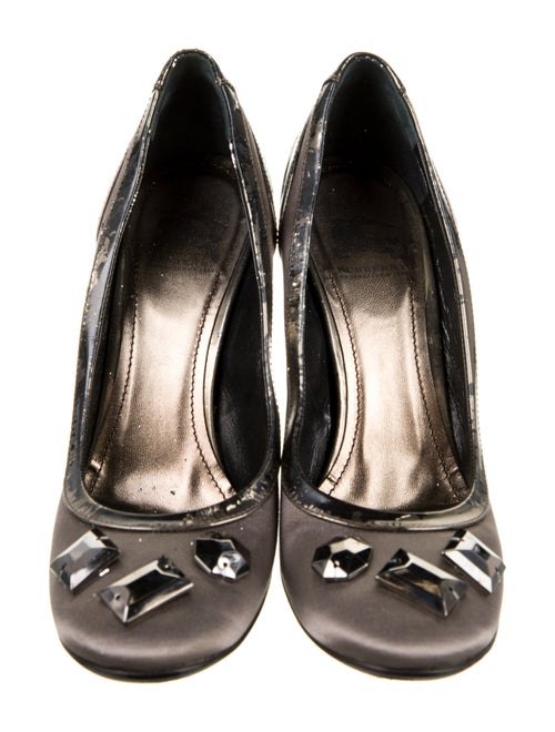 Burberry Satin Crystal Embellishments Pumps