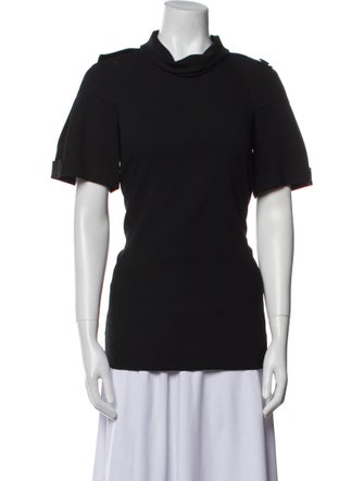 Burberry Virgin Wool Cowl Neck T-Shirt