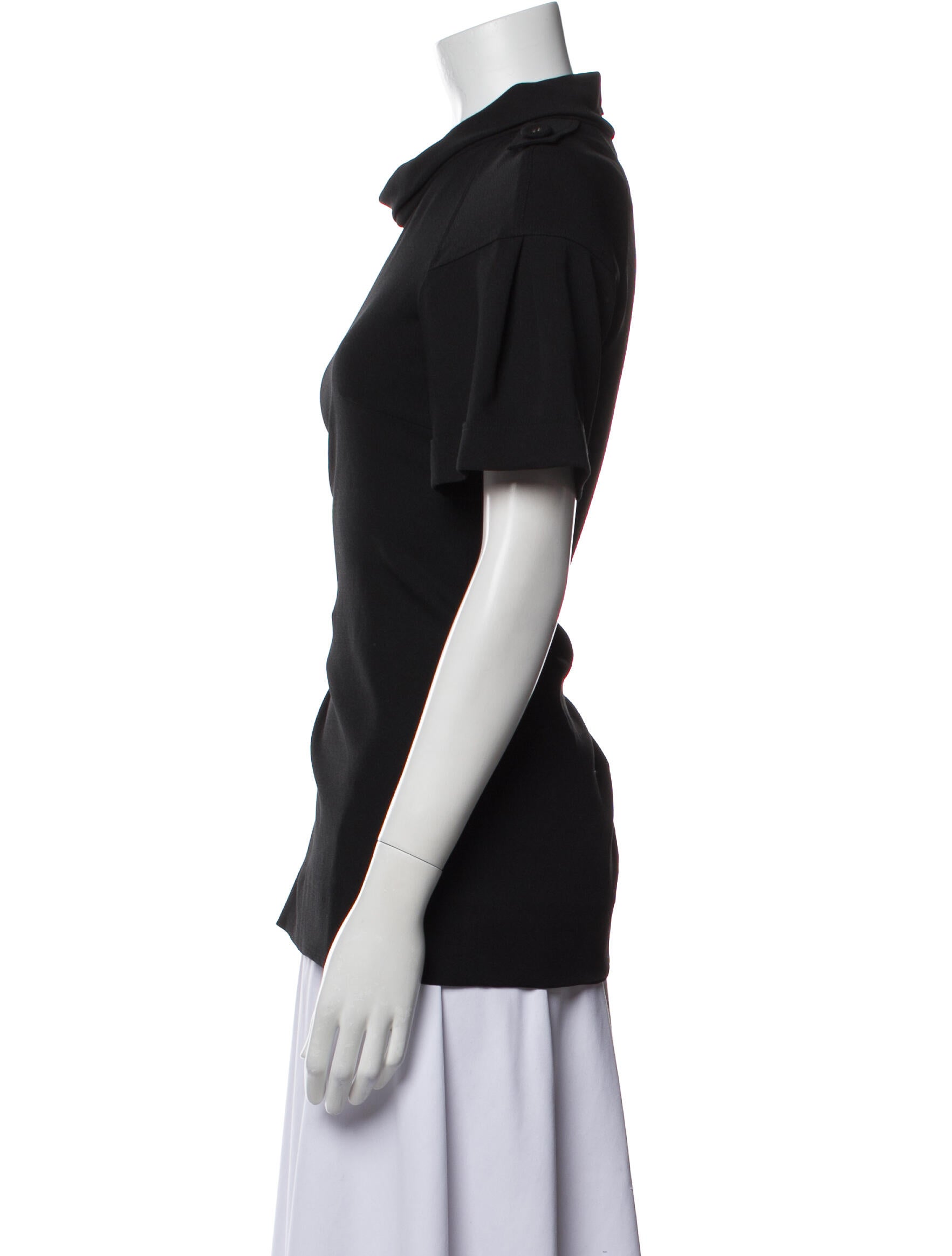 Burberry Virgin Wool Cowl Neck T-Shirt