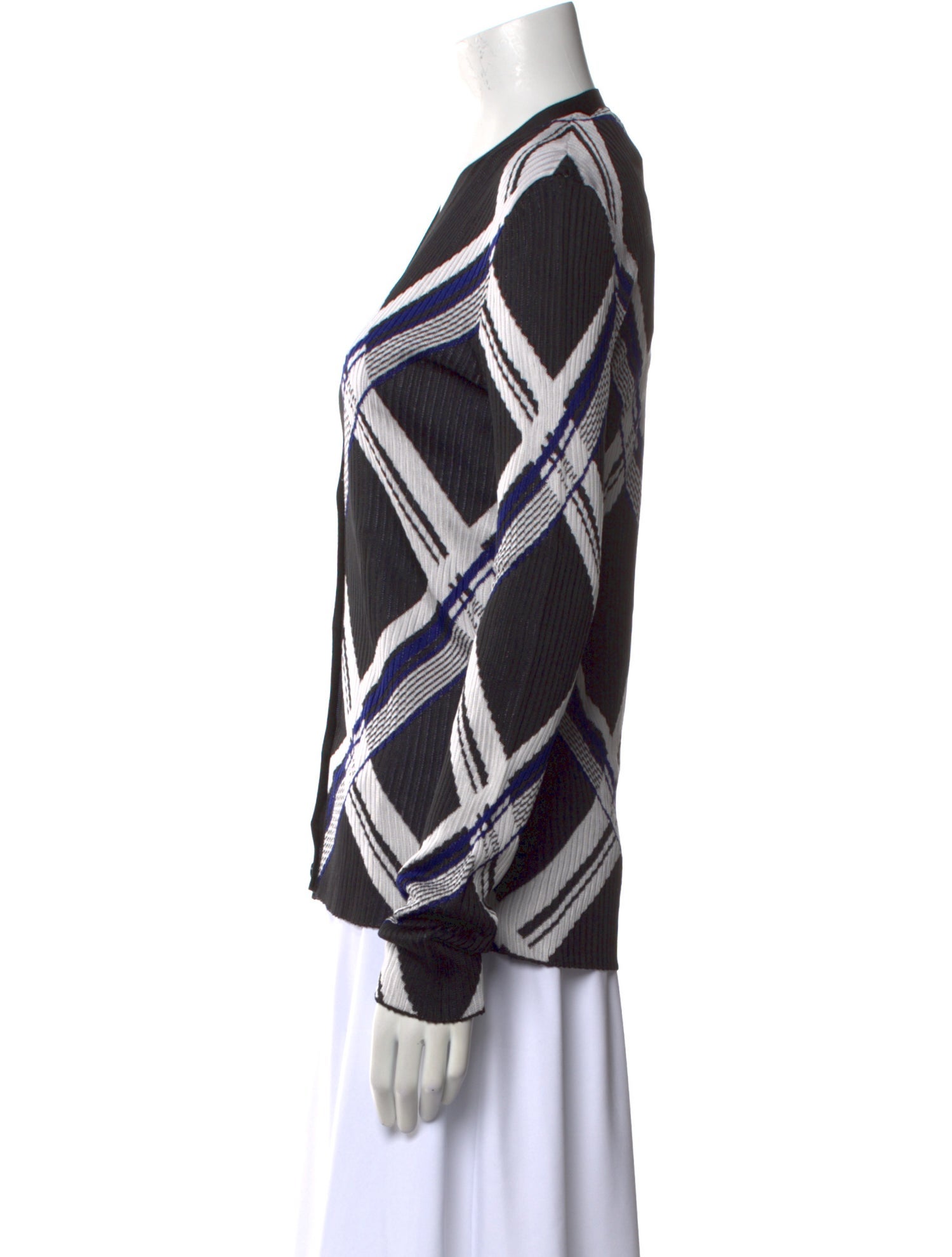 Burberry Silk Plaid Print Sweater