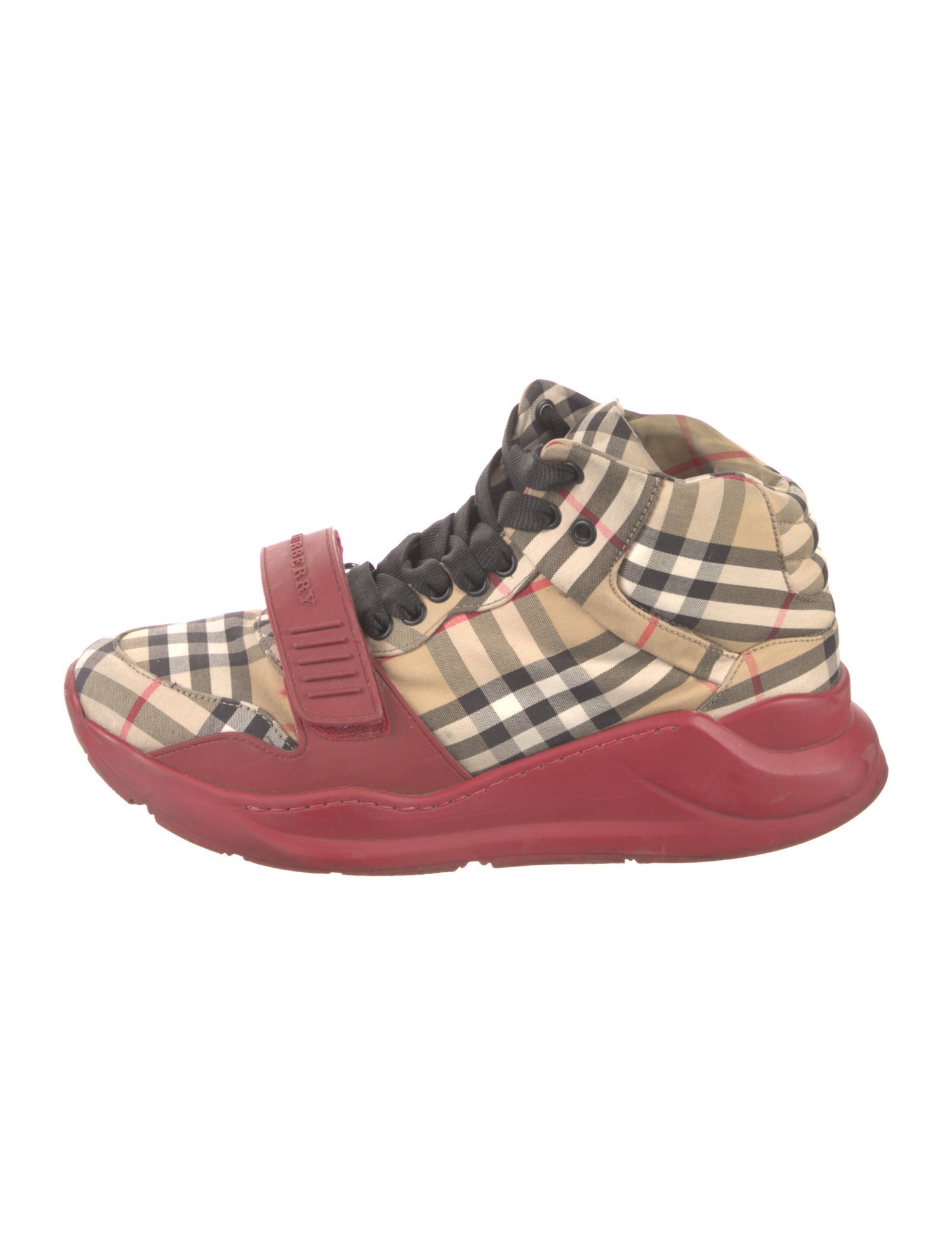 Burberry Canvas Plaid Print Sneakers