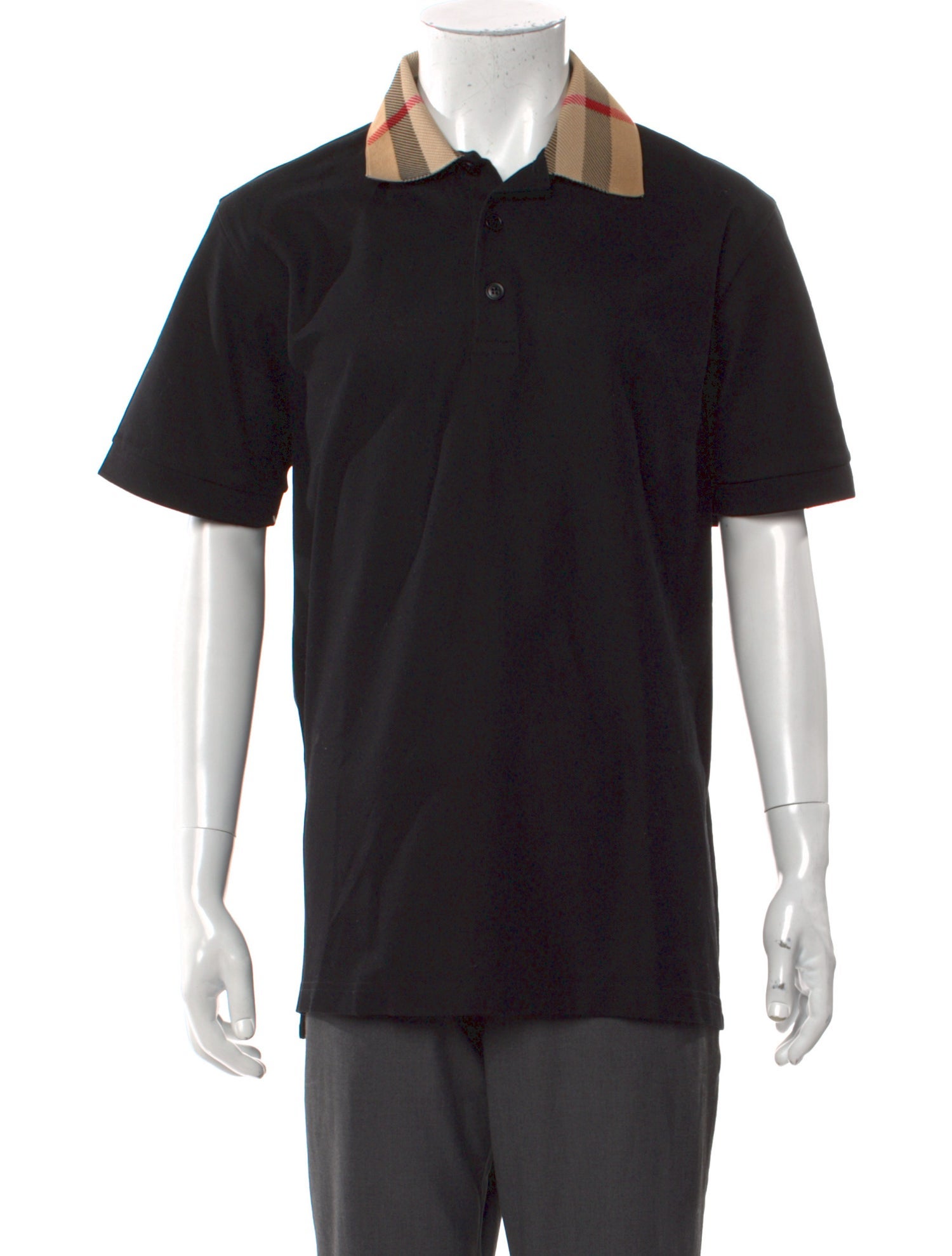 Burberry House Check Pattern Crew Neck Polo Shirt