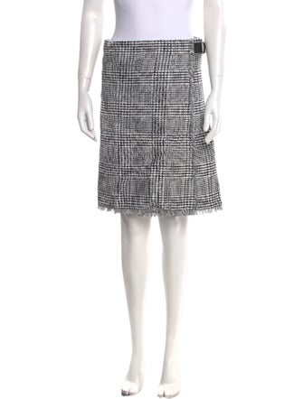 Burberry Plaid Print Knee-Length Skirt