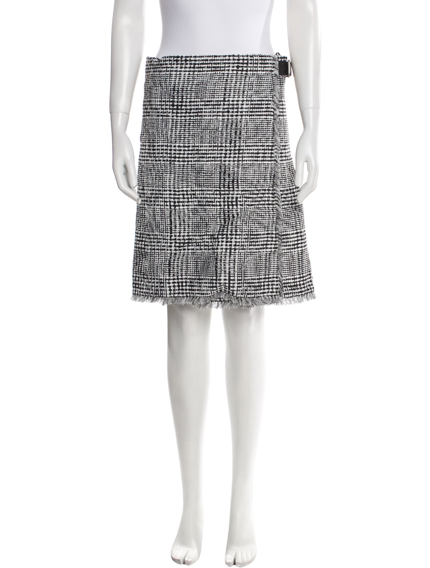 Burberry Plaid Print Knee-Length Skirt